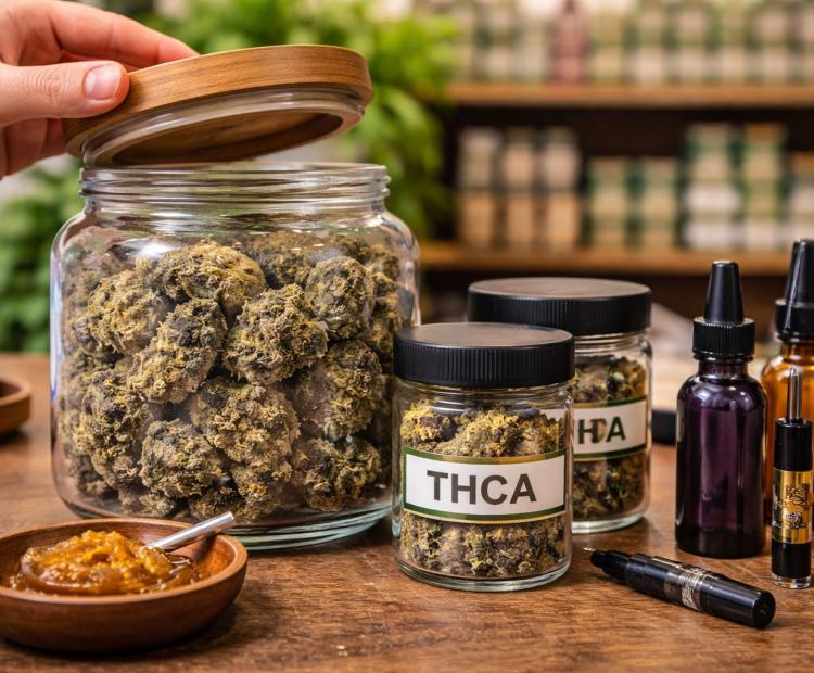 THCA hemp flower and wax concentrate products available at Green Leaf Botanicals 919 in Fuquay Varina North Carolina